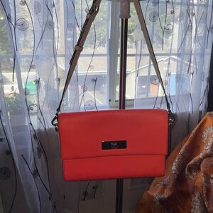 Kate Spade bright orange and cream block shoulder Crossbody